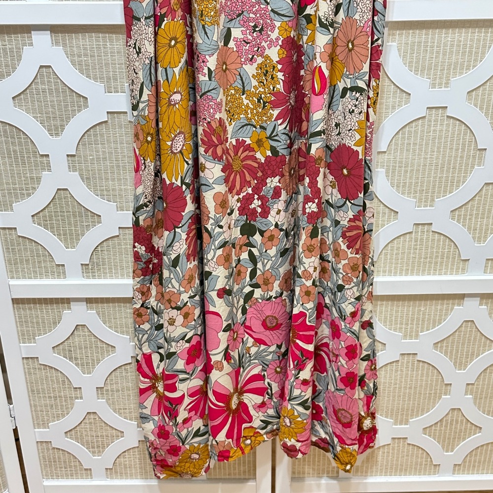 Natural Life Patti Side Slit Maxi Dress Womens XL Floral Sleeveless Boho Summer - Picture 6 of 11
